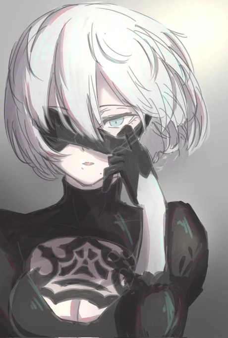 『  』祝アニメ化  #NieR  #2B  #イラスト 