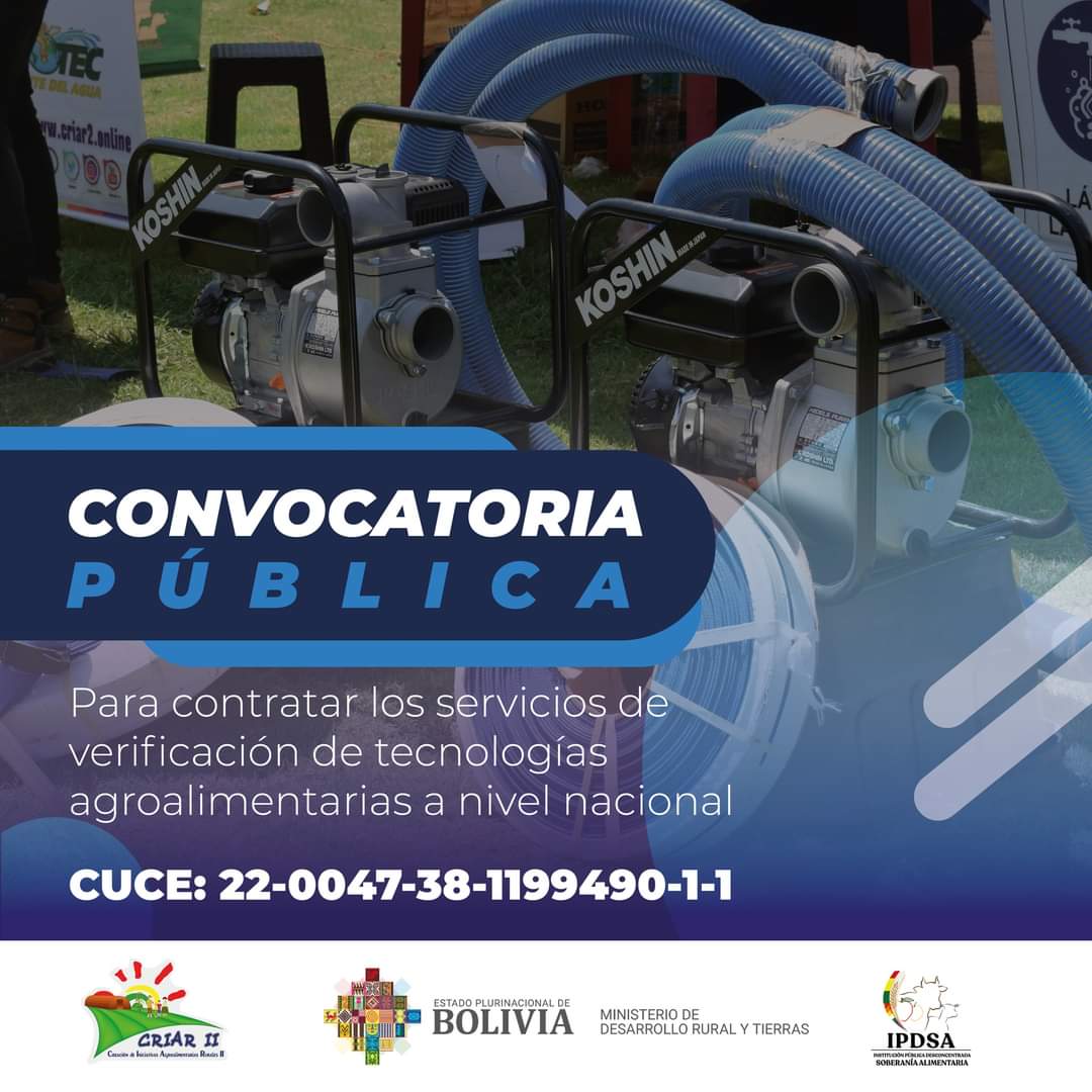 Criar_II's tweet photo. #Convocatoria El Programa CRIAR II invita a Empresas relacionadas con el rubro agropecuario a presentar sus propuestas/ofertas para los Servicios Verificación de Tecnologías Agroalimentarias con una cobertura a nivel nacional, mediante convocatoria pública https://t.co/JoERxp9tni https://t.co/LEACzVLtId
