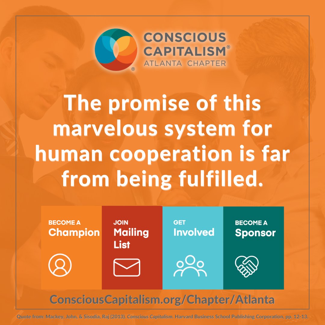 Join the mission! Our next in-person event is next Wed... register on our Atlanta chapter website in the bio today! 💪 

#AtlantaBusinessLeaders #ConsciousCapitalism #ConsciousLeadership #HigherPurpose #GoodBusiness