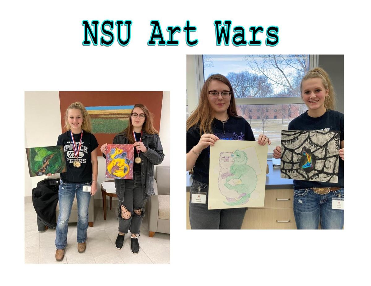 ART WARS - Congratulations to Quincy for receiving a 1st place on her drawing and 3rd place on her painting, and Kamryn for receiving a 3rd place on her drawing. edl.io/n1573451