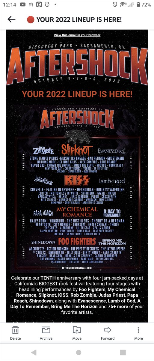JustLikeSteelin's tweet photo. @NEMOPHILA_band Hell yeah.  Getting my 4 day pass now.  Sent them a message last year that Nemophila should be part of 2022 Aftershock.  Dreams do come true. https://t.co/FZ3hqXPEQt