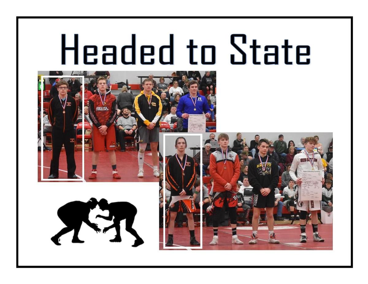 Headed to State Wrestling - Kadyn W. and Brady U. placed 4th at the Regional Wrestling competition.  They are now headed to compete at the State level.  Congratulations and good luck, Tigers! edl.io/n1573745