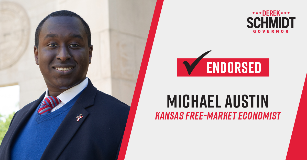 DerekSchmidtKS's tweet image. Kansas free-market economist Michael Austin has joined Team Schmidt:
 
“Under Laura Kelly’s leadership, Kansas government spending and influence has grown to the detriment of Kansas families and businesses. Kansas jobs haven’t recovered, our children’s education suffers, ...