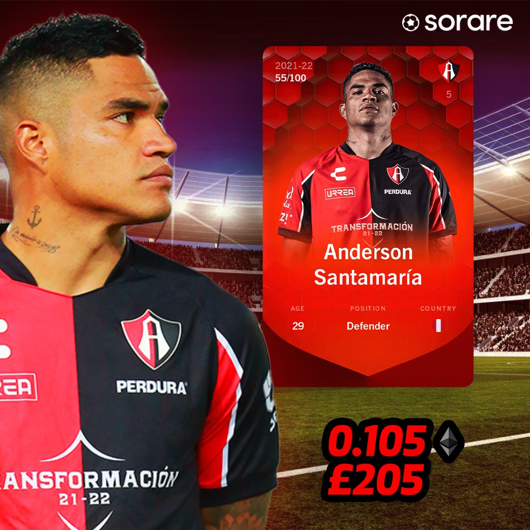 A new signing on Sorare, Anderson Santamaría!

Atlas defender:
L5 - 51 🟩
L15 -…