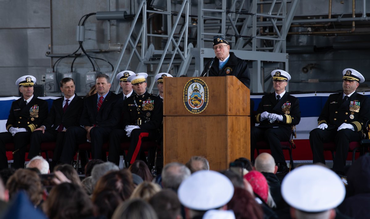 Williams, 98, is the only surviving Marine Corps Medal of Honor recipient from World War II. In 2020, the USS Hershel “Woody” Williams (ESB-4), a Lewis B. Puller-class expeditionary mobile base, was commissioned in his honor.