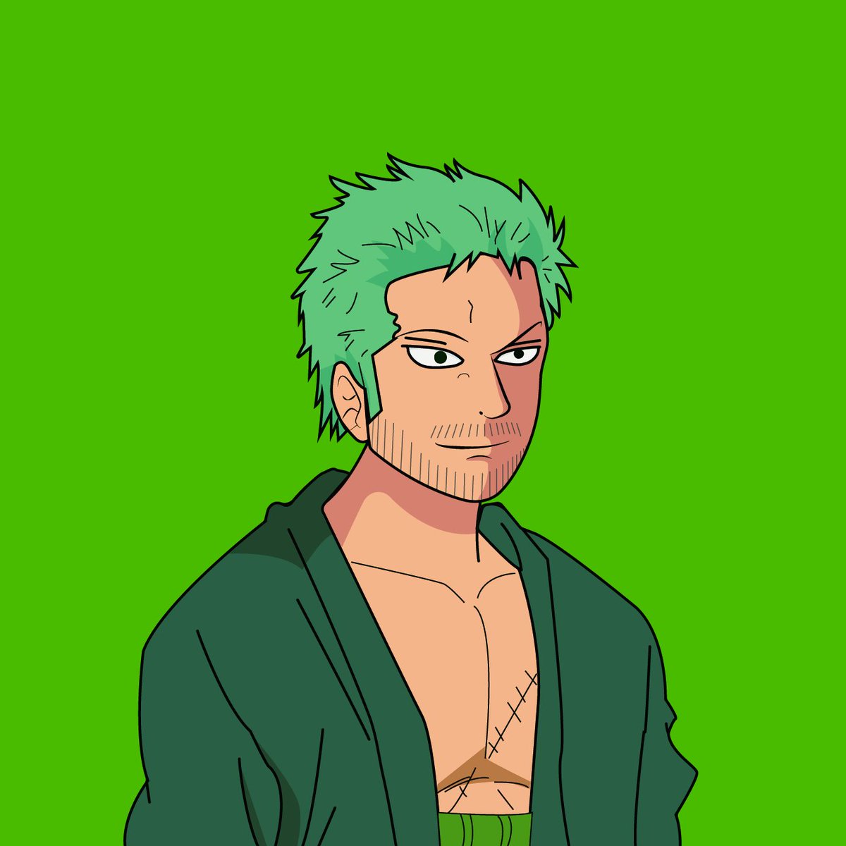 PetwormsDc's tweet photo. Made my friend face on #Zoro style. 
#ONEPIECE and working on NFT's too✌️
#NFT #NFTCommumity #Onepiecefanart https://t.co/BBZOE9zsEG