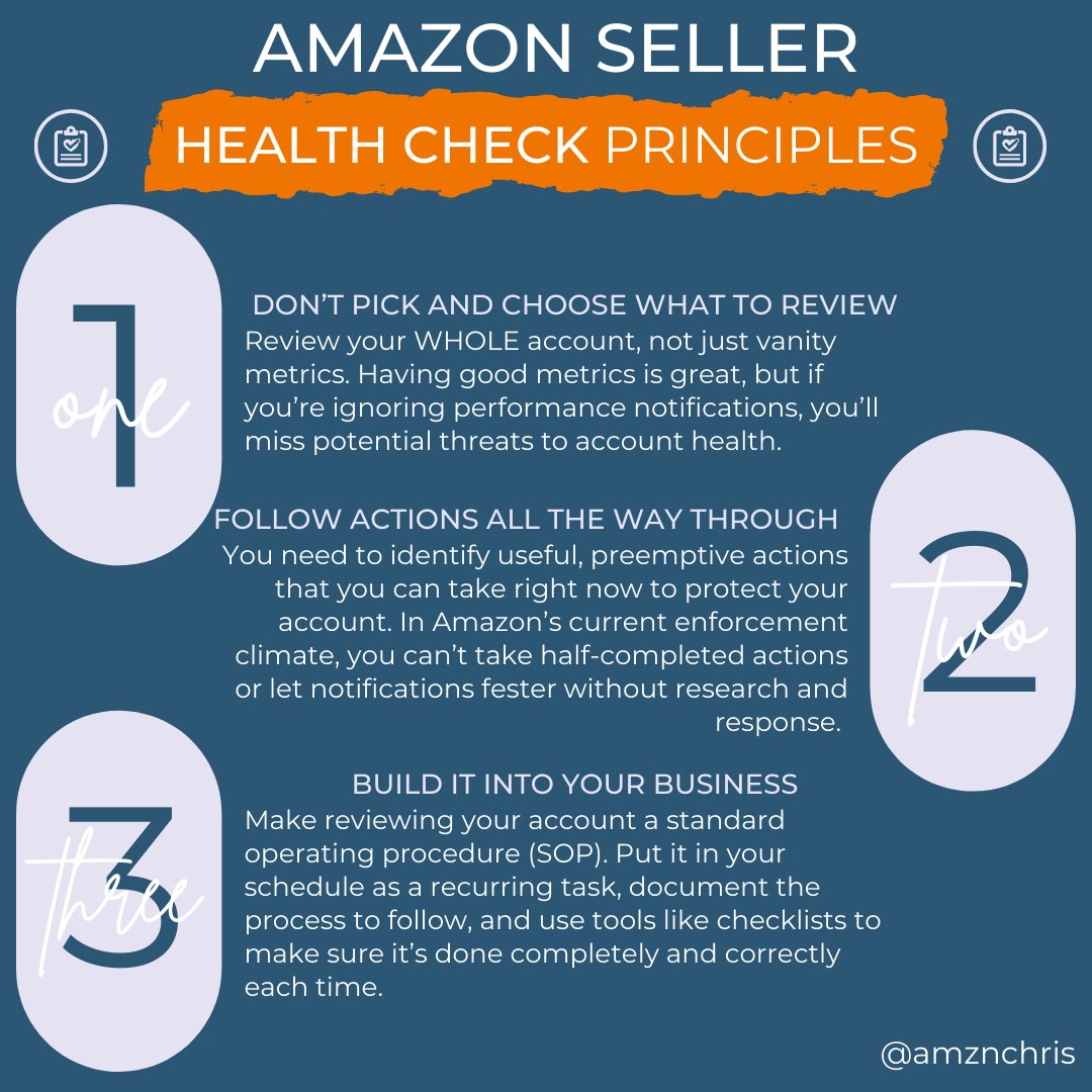 AmznChris's tweet photo. What’s the best way to protect yourself from Amazon’s investigators poking around in your account? Identify threats before they do. Here are three guiding principles to keep sight of throughout your account review process. https://t.co/6VegPES7bm