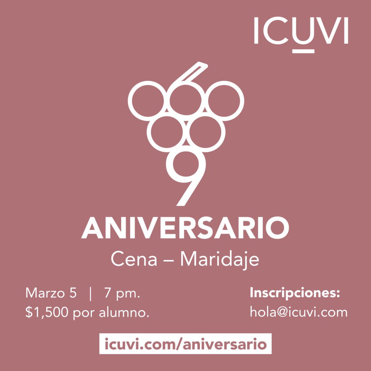 ICUVI's tweet photo. Celebramos nuestro 9º Aniversario con una Cena-Maridaje Especial, no te la puedes perder. Tenemos cupo limitado y protocolo sanitario.
• Acá los detalles:
→ https://t.co/lebIAyYqmg
• Reservaciones:
→ hola@icuvi.com
#ICUVI #ColegioDelVino #Metepec #vino #Toluca https://t.co/36bEpPpw3G