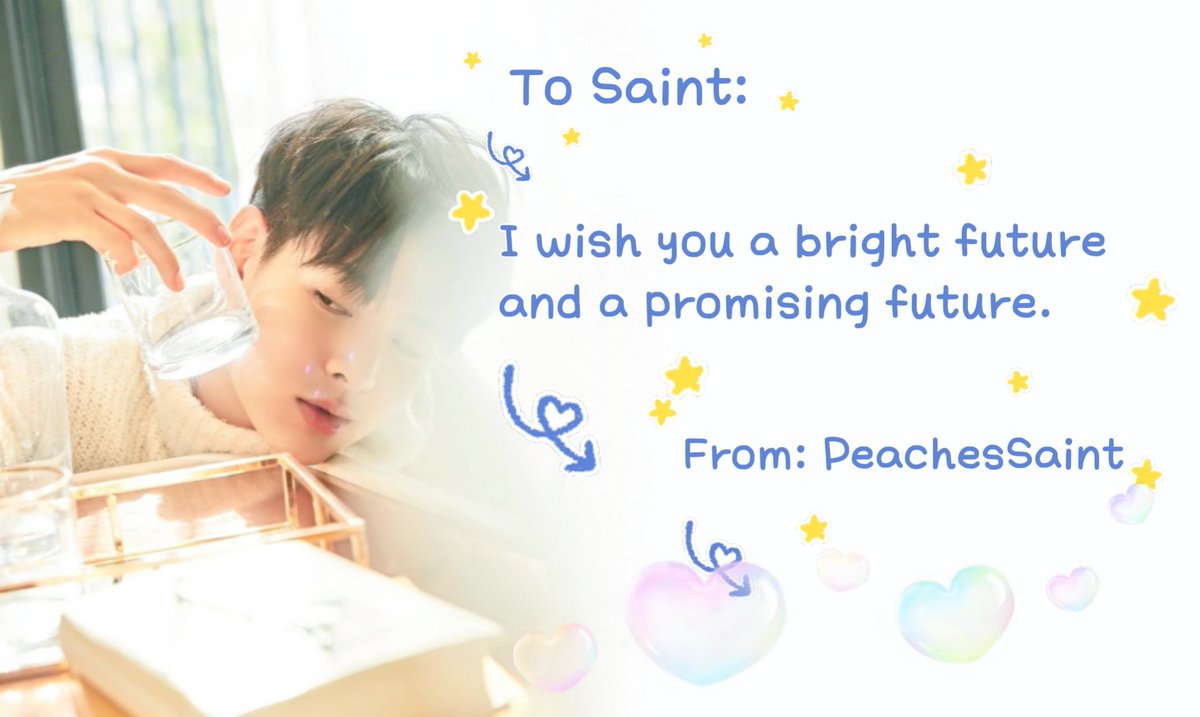 I wish you a bright future and a promising future.
SAINTSUP X CHANNEL3 
#ส่งเซ้นต์ซุปเข้าช่องCH3