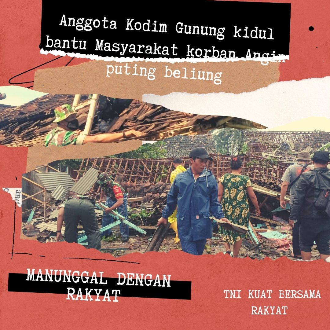 KapasBunga's tweet photo. Anggota Kodim Gunung Kidul bantu masyarakat korban angin puting beliung
#TNIADMengabdiDanMembangunBersamaRakyat 
#TNIbersamarakyat https://t.co/PqQl86v2Dg