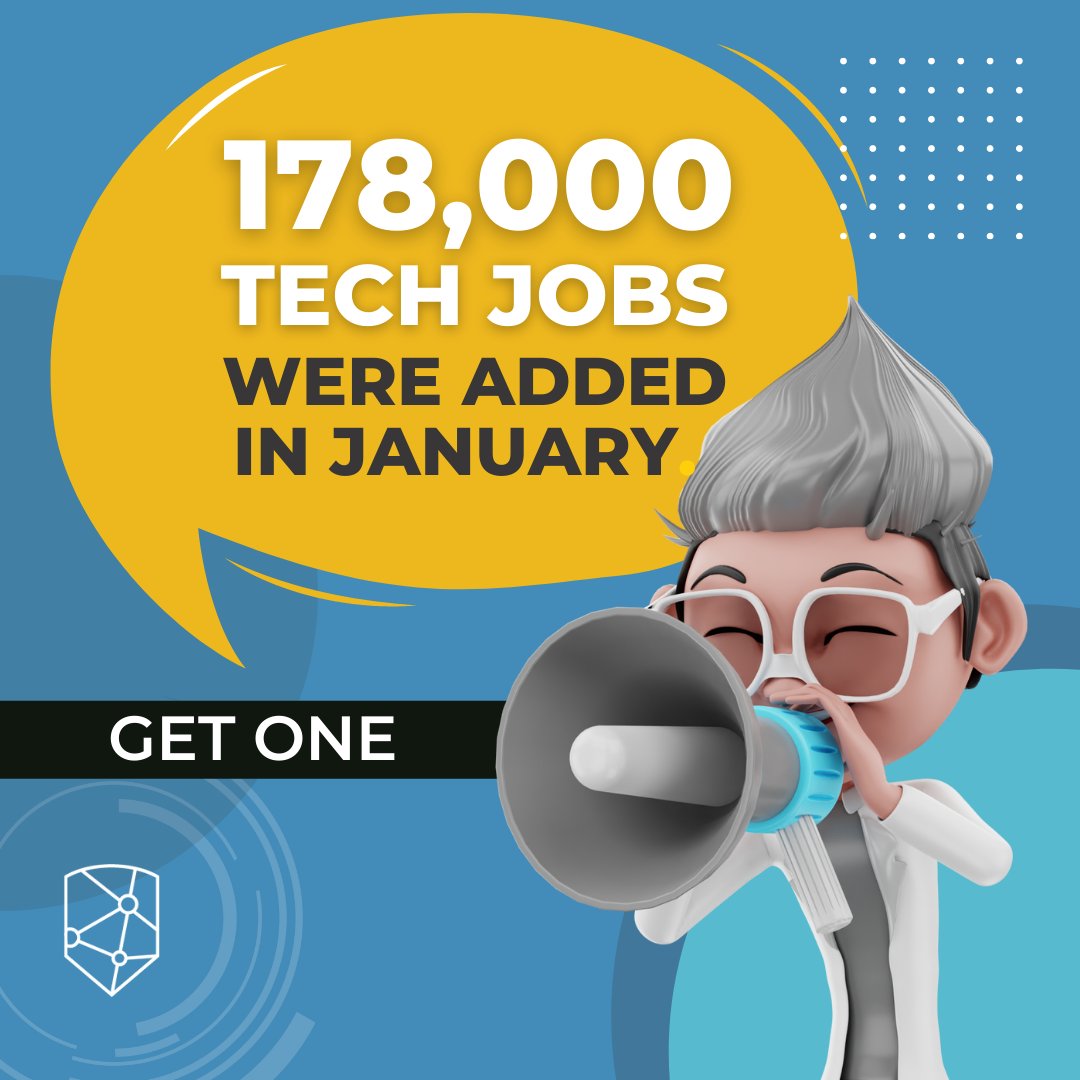 elevenfifty's tweet photo. You read that right... 178,000 tech jobs were added in January 2022! Now is the time to launch your career in tech, and we're making it our mission to help. Click here to learn more: https://t.co/DRqzJnguGv
#launchintotech #careerchanger #tech #coding #cybersecurity https://t.co/TzzXOvBIPa