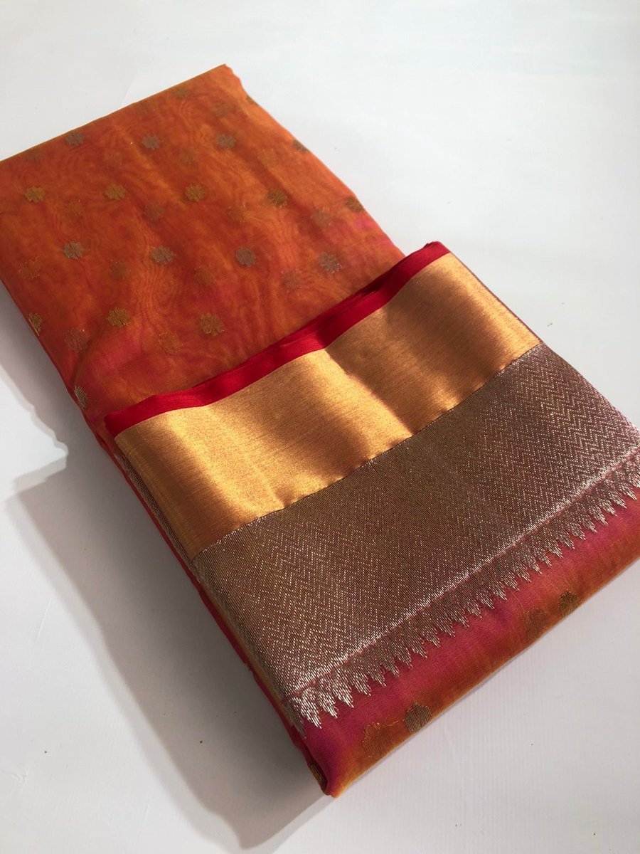 ThanksChanderi's tweet image. chanderi saree malti color katan and pattu silk