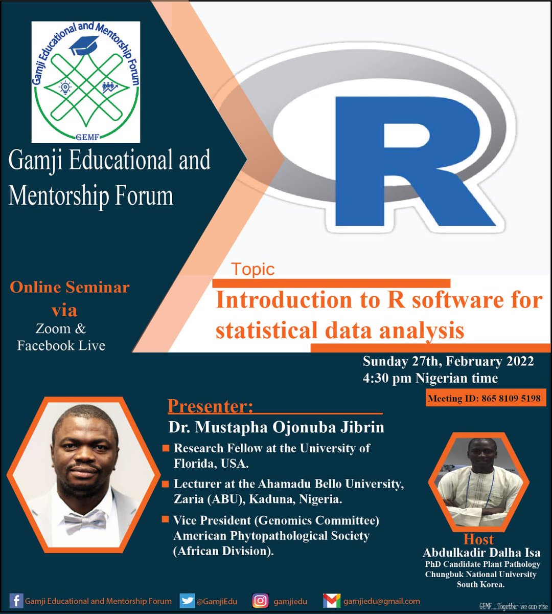 @GamjiEdu (@gamjiedu) on Twitter photo Follow us thus coming sunday to learn more about
#Rprograming #language
#Statistics
#dataAnalysis
<a href="/abdulk22/">Abdulkadir Dalha</a> Follow us thus coming sunday to learn more about
#Rprograming #language
#Statistics
#dataAnalysis
<a href="/abdulk22/">Abdulkadir Dalha</a>