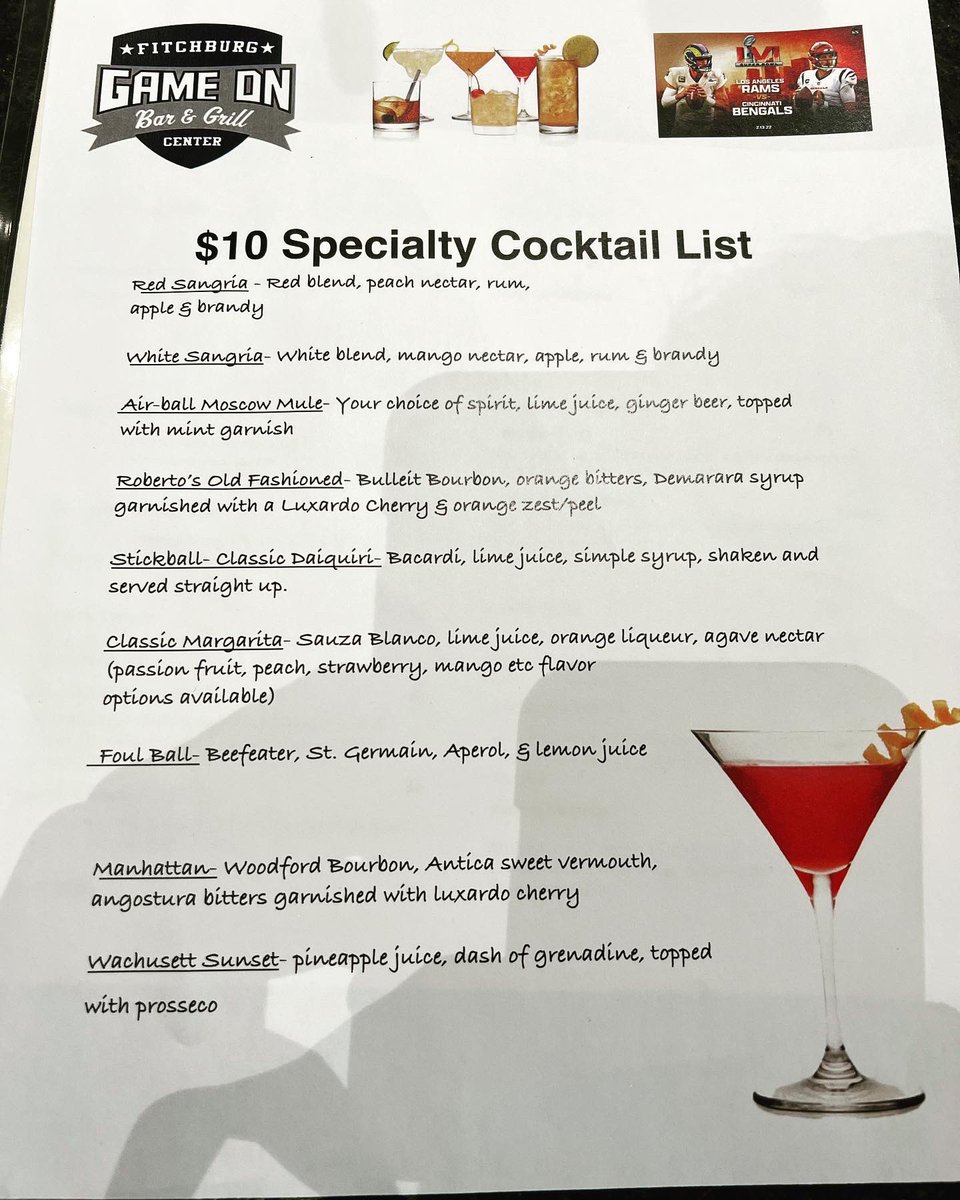 GameOnBarGrille's tweet image. Check out our food and drink specials! 🍽🍺