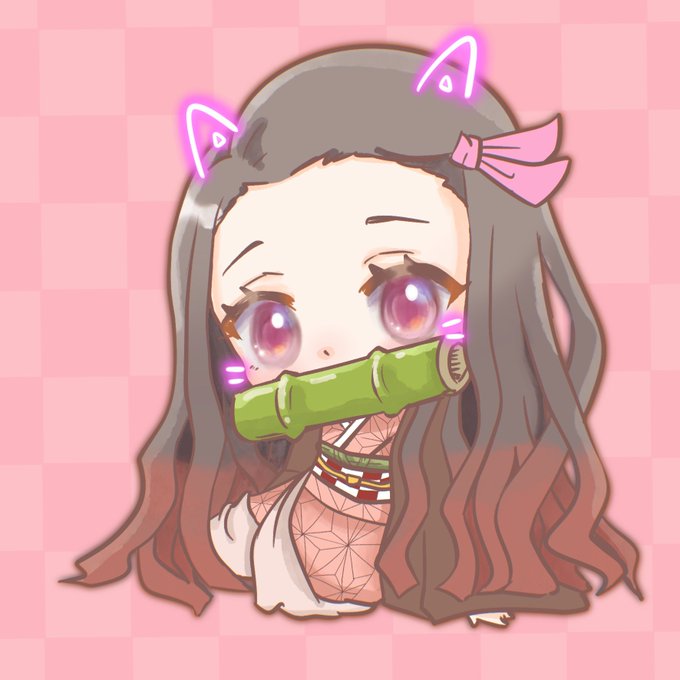 桜兎みいるさんがTwitterに投稿した竈門禰豆子(鬼滅の刃)のイラスト。