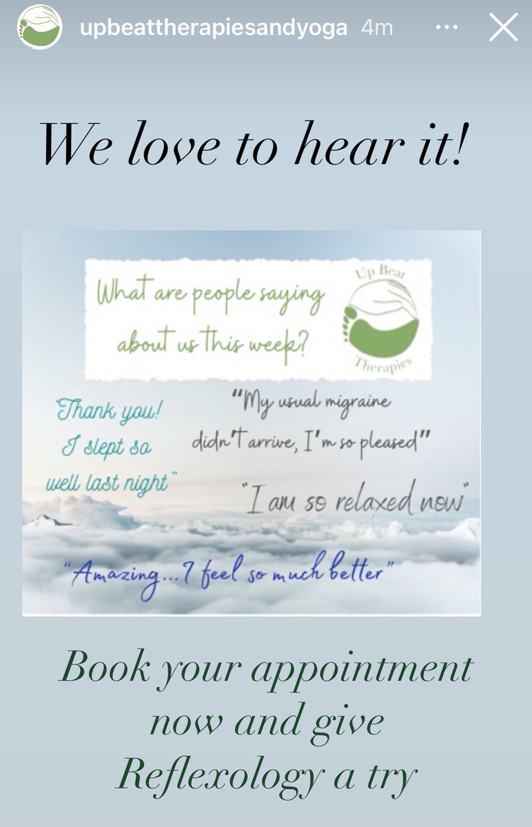 UpbeatTherapies's tweet photo. Some of the lovely things people are saying about us! #reflexology #Bromley #beckenham #westwickham #hayeskent https://t.co/9xCZFWTplG