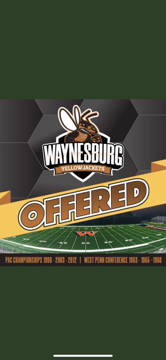 After a great talk with @CoachColemanDL I am blessed to receive an offer from waynesburg football <a href="/ChandlerErvin/">Coach Ervin Chandler</a> <a href="/PrincetonHSFB/">Princeton Football</a>