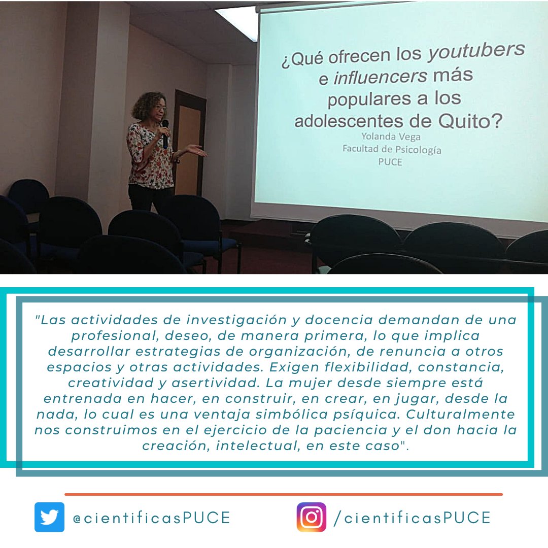 CientificasPUCE's tweet photo. #Hoy: Yolanda Vega, psicóloga y candidata doctoral en la @unlp, investiga los cambios psíquicos y relacionales provocados por el uso de tecnologías digitales y la en la articulación entre el psicoanálisis lacaniano y la filosofía de Heidegger. #QuieroSerCientífica ✍🧠👩🏻‍👩🏽‍💻📱💻🕹 https://t.co/VH9I7F8Qh8