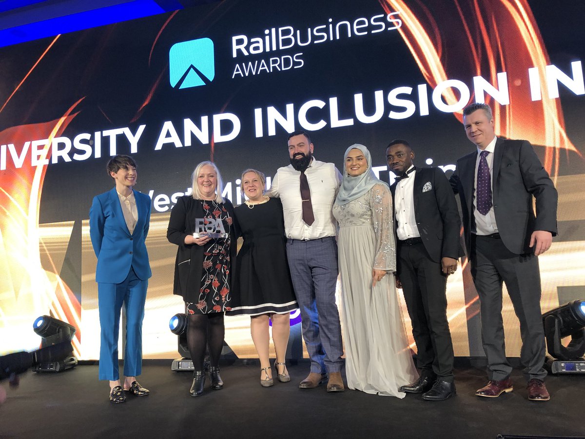RB_Awards's tweet photo. The Diversity &amp; Inclusion in Rail #RBawards is won by West Midlands Trains @WestMidRailway https://t.co/TzLAyqaj1t