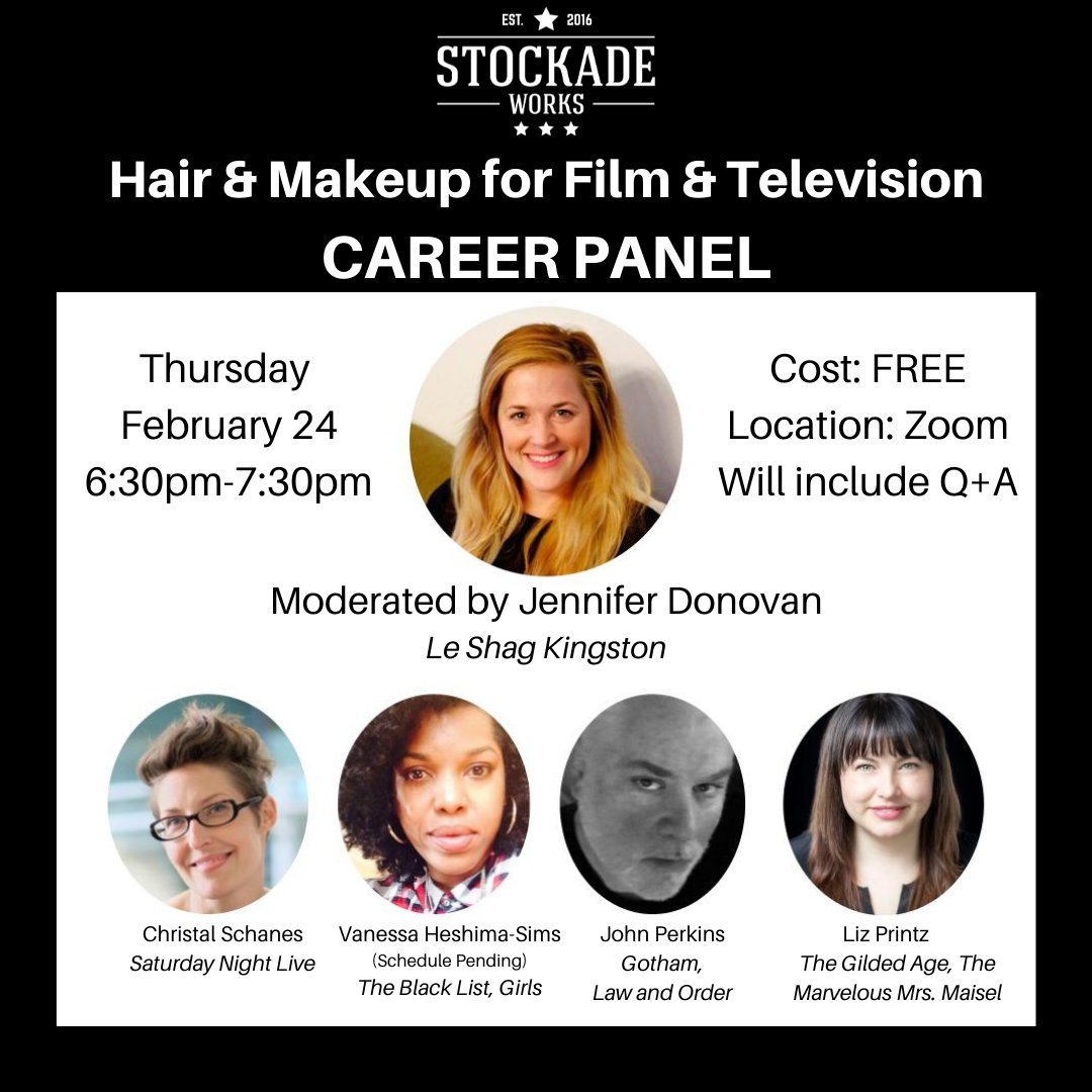 StockadeWorks's tweet photo. One day left to register for our free Hair &amp; Makeup for Film &amp; Television Career Panel!

This inspiring conversation is open to all. Link is in our bio, register today!

When: Thursday 2/24 from 6:30pm-7:30pm
Where: ZOOM
Cost: FREE

#hair #makeup #hmu #hvfilm #makelocalwork https://t.co/m51C68gK9w