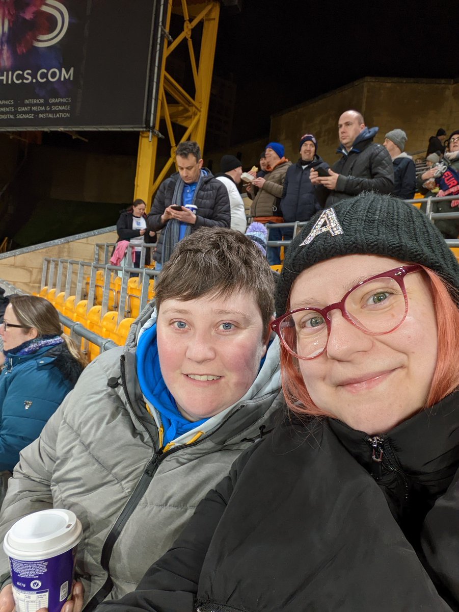 falmouth_wolf's tweet photo. Molineux with the wife tonight to watch #Lionesses (she just went to look at @LucyBronze tho) #arnoldcup champions. One of the 13,000 to seee England lift a trophy ๐ https://t.co/6Qd0y8lG5J