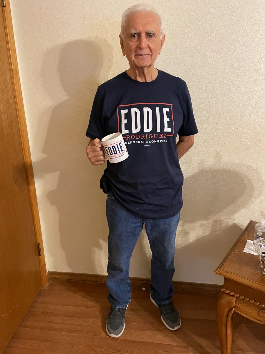 There's still time to get your Eddie sign, mug, and shirt at our store! My dad, who has always been my biggest supporter just got his order delivered to him today. Love you, dad. #VoteEddie #TX35 store.eddiefortexas.com