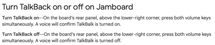 reader_bella's tweet photo. The lack of accessibility within Jamboard could be improved by making the TalkBack feature accessible on more google sites, since these are very common in pair with Jamboard (9/10) https://t.co/w0lVAVOe9i
