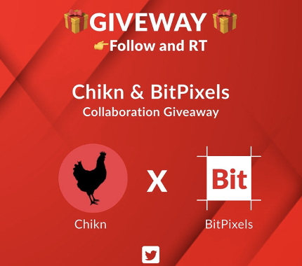 🔺🎁 5 Pixels GIVEAWAY 🅱️ #nftgiveaway

Chikn &amp; Bitpixels collaboration! #avax

✅Follow <a href="/bitpixelsio/">🔺BitPixels | Renting Live! | 4700 pixels minted ⛏</a> &amp; <a href="/chikn_nft/">Chikn 🔺</a>
✅RT + Tag 3 friends

⏰48 Hours