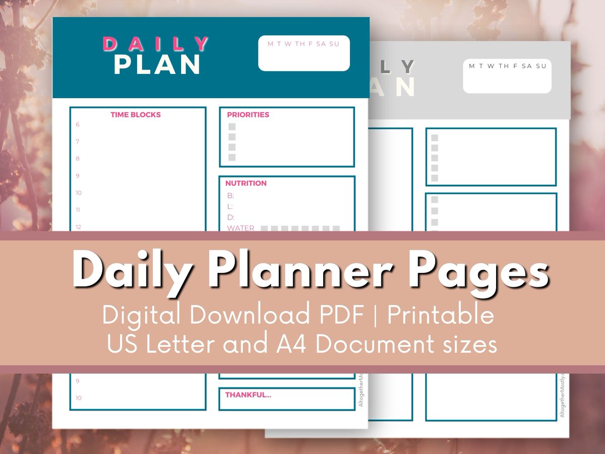 altogethermost1's tweet photo. Daily Planner Page Printable | PDF Digital Download | Letter, A4 https://t.co/BnAN9Mdv08 via @Etsy https://t.co/3UmLiGf7N8