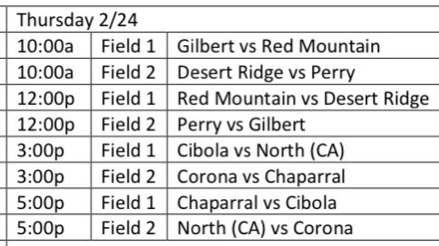 Thursday’s game schedule  <a href="/RMSoftballTeam/">Red Mtn. Softball</a> <a href="/RMAthletics/">Red Mtn Athletics</a> #GoLions #mtnlionpride