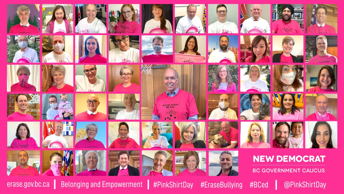 GeorgeChowBC's tweet photo. Today on @PinkShirtDay, let’s remember we all have a responsibility to put an end to bullying, whether it’s online, in our homes, workplaces or schools. To learn how to help, visit https://t.co/DOIWdLvD9n @PinkShirtDay #erasebullying #bced https://t.co/45PgazAAGZ