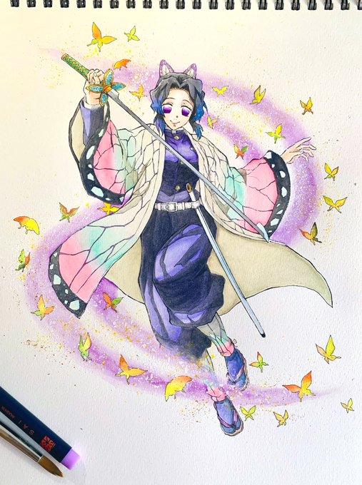 しのぶさんおめでとうございます🎉

#鬼滅の刃
#胡蝶しのぶ誕生祭2022 
#胡蝶しのぶ生誕祭2022 
#模写 #イラスト 