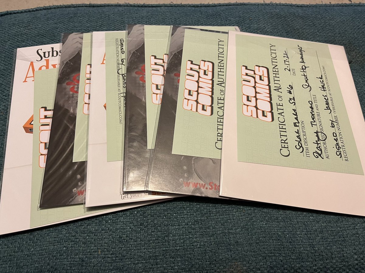 I love these title boxes from <a href="/ScoutComics/">Scout Comics and Entertainment</a> This is Solar Flare Season 1 (first 6 issues) by <a href="/jameshaick/">James Haick</a> + team + also has a comic tag (digital file) So cool. Nice way to catch up. I got this last week through Whatnot and James signed it and I got COA for all of them.