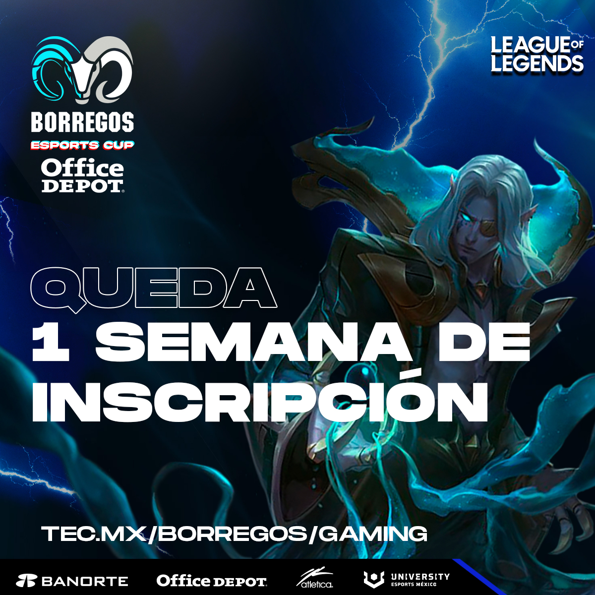 Llego la Borregos #EsportsCup <a href="/officedepotmx/">Office Depot Mexico</a> 🎮

El torneo 🏆 más grande de #LeagueOfLegends a nivel estudiantil.

Contando con dos categorías: Oro y Plata. Abierta a estudiantes activos del Tecnológico de Monterrey.
Inscríbete en 👉🏻 tec.mx/borregos/gaming