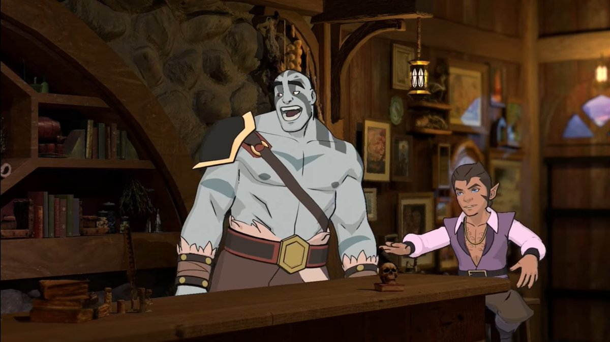 CritFLAIL's tweet photo. my fave thing abt mocap grog and scanlan from yesterday's #LVMWatchParty is how travis's signature joy faces are almost 100% replicated onto grog's face #CriticalRole https://t.co/1dwDwur6OA