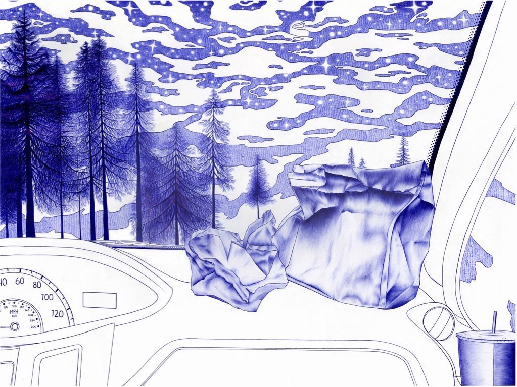 northstardoll's tweet image. ballpoint pen art by hayley dawn muir