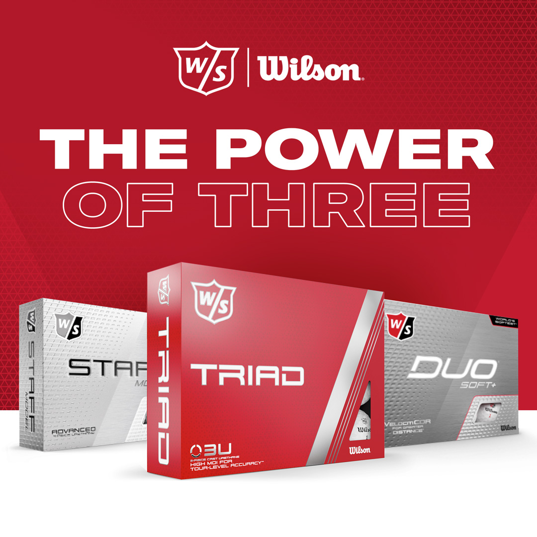 The new 3-piece Triad, a perfect fit between the 4-piece Staff Model and 2-piece DUO Soft.

Find the right Wilson premium golf ball for your game here: spr.ly/6018Kkpsa
#WilsonGolf #StaffModel #Triad #DUOSoft