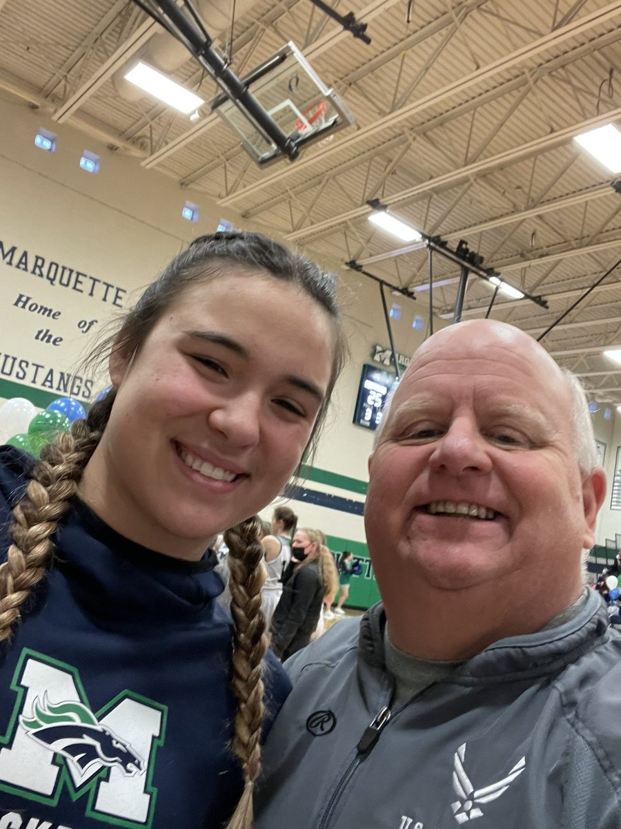 Congrats to Senior Mustang Katie Baumgartner for scoring her 1,000 high school career point last night against Holt H.S. #PROUDOFYOU