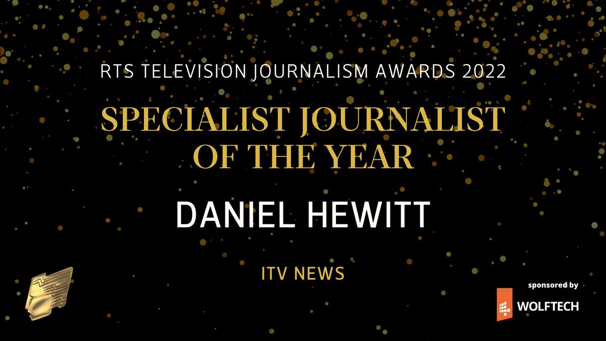 RTS_media's tweet photo. The award for Specialist Journalist of the Year goes to @DanielHewittITV, @itvnews, for his “uncompromising campaign” and “relentless focus on the state of Britain’s housing” #RTSAwards https://t.co/ilZ8BHBINN