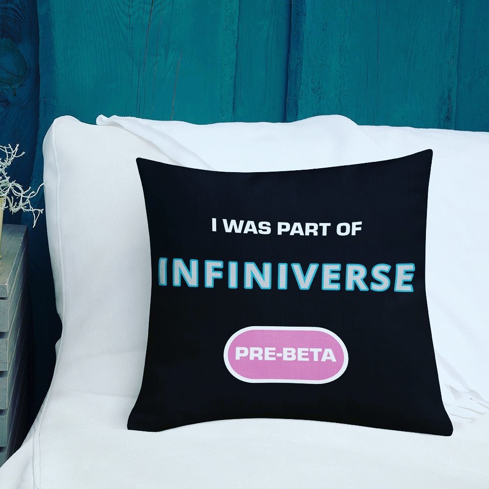 Infinistore_io's tweet photo. Feeling a little stiff or achy from spending so much time in VR in the #infiniverse? We have just the thing with this premium Infiniverse Pre-Beta pillow! Order now at https://t.co/sLasF0Cd6t https://t.co/3vDBBYwXXY