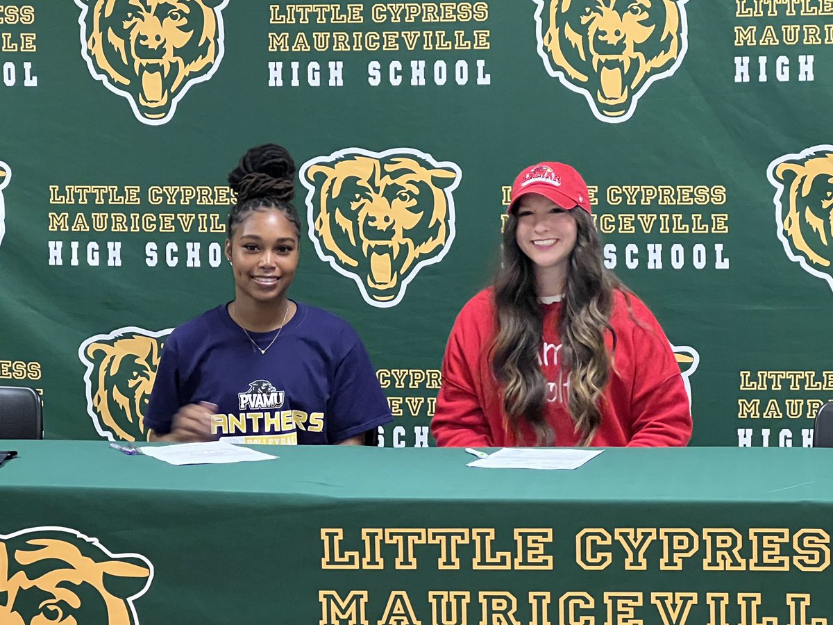 Congratulations to senior Trinity Williams (left) for signing with Prairie View A&amp;M University to play volleyball and senior Montana DiLeo for signing with Lamar University to play golf.