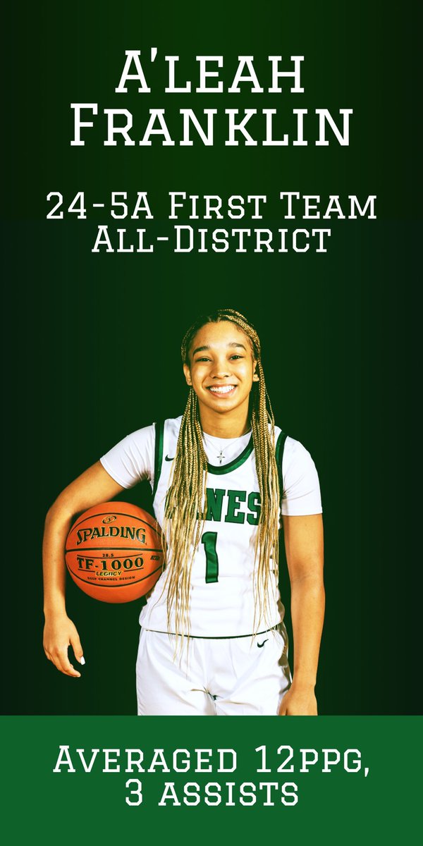 S/o to our very own <a href="/Aleah_leelee12/">A'Leah Franklin</a> for earning 1st Team all District!!!