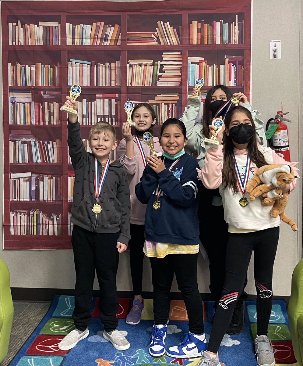 Congratulations to our 4th grade team for winning our Bang school contest today! We are proud of all your hard work! Time to start checking off even more books read for our district contest! <a href="/BangElementary/">Bang Elementary</a> #bangbearsread #cfisdlibrarians <a href="/CyFairLibraries/">CyFairLibraries</a>