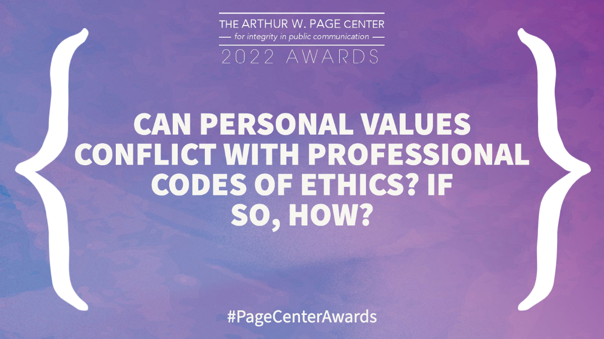 As a student, do you have a set of values that may conflict with potential employers? #PageCenterAwards