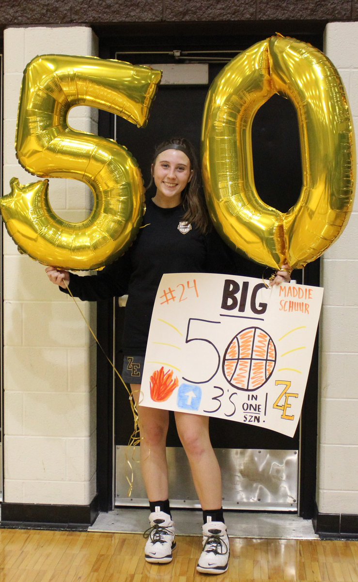 Mr_Krynicki's tweet photo. Going against double teams and being face guarded throughout the season, what a great accomplishment for @maddie_schuur! Enjoy senior night Friday! #MakeShots9 https://t.co/6KO8lPESgZ