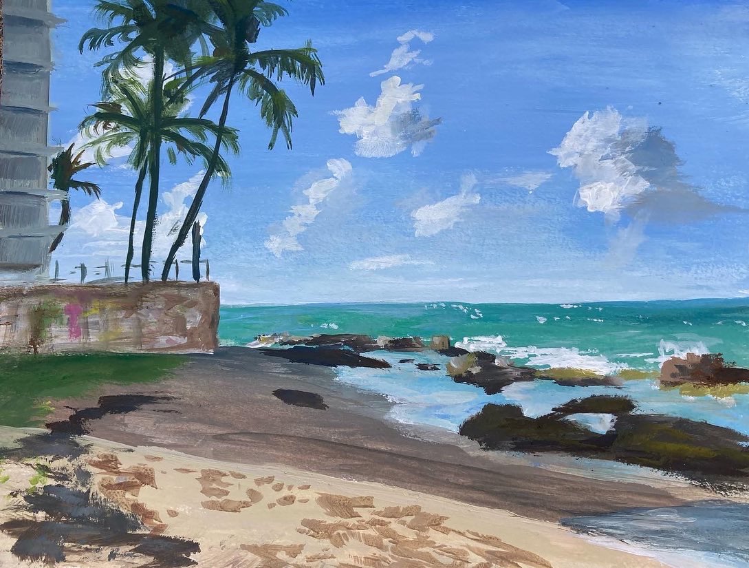 bendavisart's tweet photo. Done from life on Ocean Park Beach in San Juan, Puerto Rico
#pleinair #pleinairpainting https://t.co/RSWqQ2ePtP