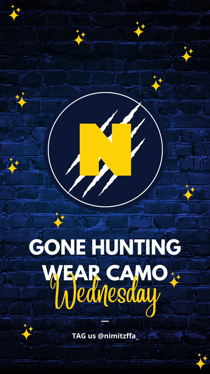 NimitzFFA's tweet photo. Happy CAMO day @NimitzHS_AISD #FFAWeek #IgniteFFA🔥 @AldineCTE https://t.co/1j5XweDuTy
