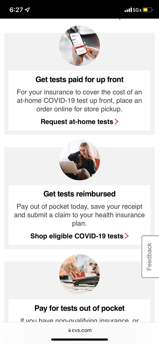 VirgoJ24's tweet photo. If you have insurance, you can order up to 8 rapid tests (4 boxes with 2 tests each) every 30 days for free for pickup at CVS. 

If you do it online, ur insurance will cover it. If you buy it in store, save the receipt and file it as a claim https://t.co/tHm1xd0fRq