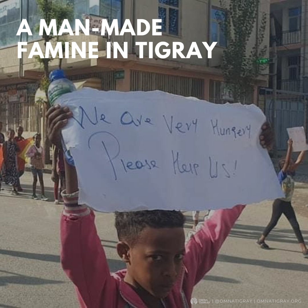 OmnaTigray's tweet photo. The #Ethiopia|n government’s systematic blocking of humanitarian aid, use of drone warfare, and restriction of medical supplies into #Tigray has created a dire humanitarian crisis and fueled the man-made famine. #TigrayFamine #EndTigraySiege https://t.co/xdi47c1ohh
