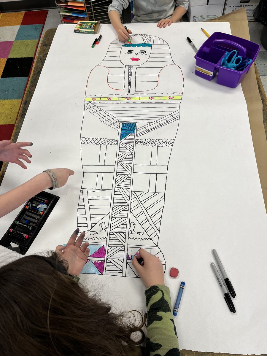 MD_ART's tweet photo. 5A @NMGibbs_NJ working on their sarcophagus. https://t.co/1vxQSP2sQr